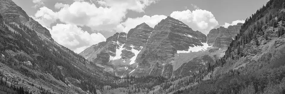 The Maroon Bells above Maroon Lake near Aspen, Colorado